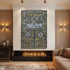 Kiswa Kaaba Gold Leaf Original Painting Acrylic Wall Art | Handmade Painting