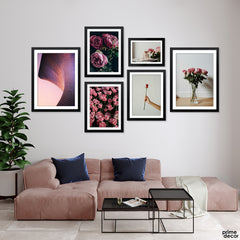 Mauve Rosses Blossom & Lavender Building (6 Panel) Floral Wall Art - Prime Décor