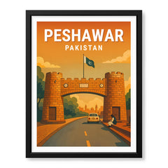 Peshawar Pakistan Illustration City Poster | Travel Artwork #00750