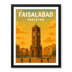 Faisalabad Pakistan Illustration City Poster | Travel Artwork #00751