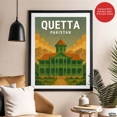 Quetta Pakistan Illustration City Poster | Travel Artwork #00753