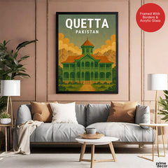 Quetta Pakistan Illustration City Poster | Travel Artwork #00753