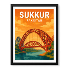 Sukkur Pakistan Illustration City Poster | Travel Artwork #00754