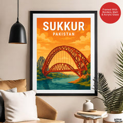 Sukkur Pakistan Illustration City Poster | Travel Artwork #00754