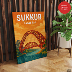 Sukkur Pakistan Illustration City Poster | Travel Artwork #00754