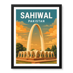 Sahiwal Pakistan Illustration City Poster | Travel Artwork #00756