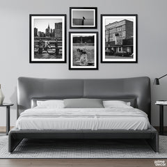 Urban Infrastructure Grayscale B&W Luxury (4 Panel) Architecture Wall Art - Prime Décor