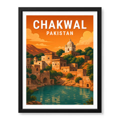 Chakwal Pakistan Illustration City Poster | Travel Artwork #00761