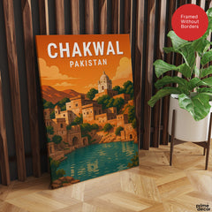 Chakwal Pakistan Illustration City Poster | Travel Artwork #00761