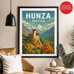 Hunza Northern Pakistan Illustration Poster | Travel Artwork #00762
