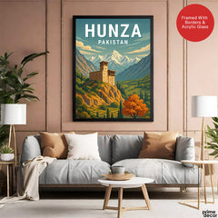 Hunza Northern Pakistan Illustration Poster | Travel Artwork #00762
