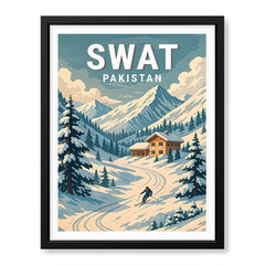 Swat Northern Pakistan Illustration Poster | Travel Artwork #00765