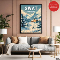 Swat Northern Pakistan Illustration Poster | Travel Artwork #00765