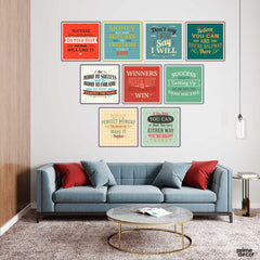 You Can & You Will Success Motivational Collection (9 Panel) Office Wall Art - Prime Décor