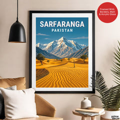 Sarfaranga Cold Desert Northern Pakistan Illustration Poster | Travel Artwork #00770