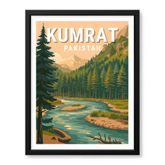 Kumrat Valley Northern Pakistan Illustration Poster | Travel Artwork #00772