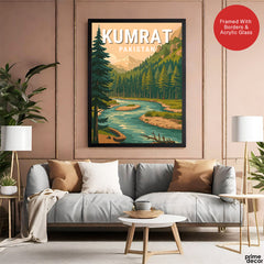 Kumrat Valley Northern Pakistan Illustration Poster | Travel Artwork #00772