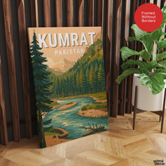 Kumrat Valley Northern Pakistan Illustration Poster | Travel Artwork #00772
