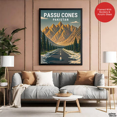 Passu Cones Northern Pakistan Illustration Poster | Travel Artwork #00773