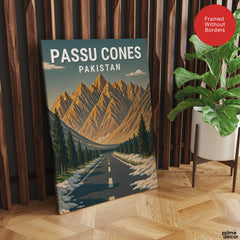 Passu Cones Northern Pakistan Illustration Poster | Travel Artwork #00773
