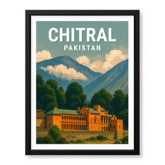 Chitral Northern Pakistan Illustration Poster | Travel Artwork #00774