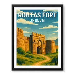 Rohtas Fort Jhelum | Pakistan Heritage Illustration Poster | Travel Artwork #00777
