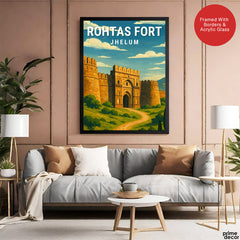 Rohtas Fort Jhelum | Pakistan Heritage Illustration Poster | Travel Artwork #00777