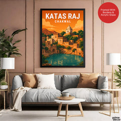 Katas Raj Chakwal | Pakistan Heritage Illustration Poster | Travel Artwork #00778