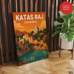 Katas Raj Chakwal | Pakistan Heritage Illustration Poster | Travel Artwork #00778