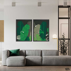 Palm Leaves Botanical Prints (2 Panel) Wall Art - Prime Décor