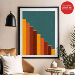 Colorful Abstract Art Over Blue Background | Abstract Office Artwork #0085 - Prime Décor