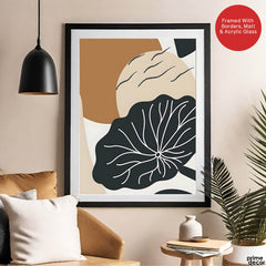 Black & White Flower Portrait Over Colorful Background | Abstract Floral Artwork #0086 - Prime Décor