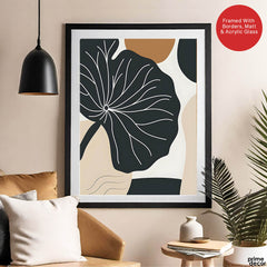 Black & White Flower Portrait Over Colorful Background | Abstract Floral Artwork #0089 - Prime Décor