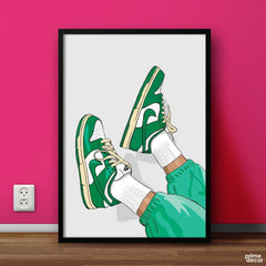 Air Jordan in Green | Sports Poster Wall Art - Prime Décor