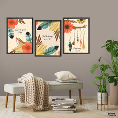 Trust the Timings of Your Life Detailed Boho Collection (3 Panel) Motivational Wall Art On Sale - Prime Décor