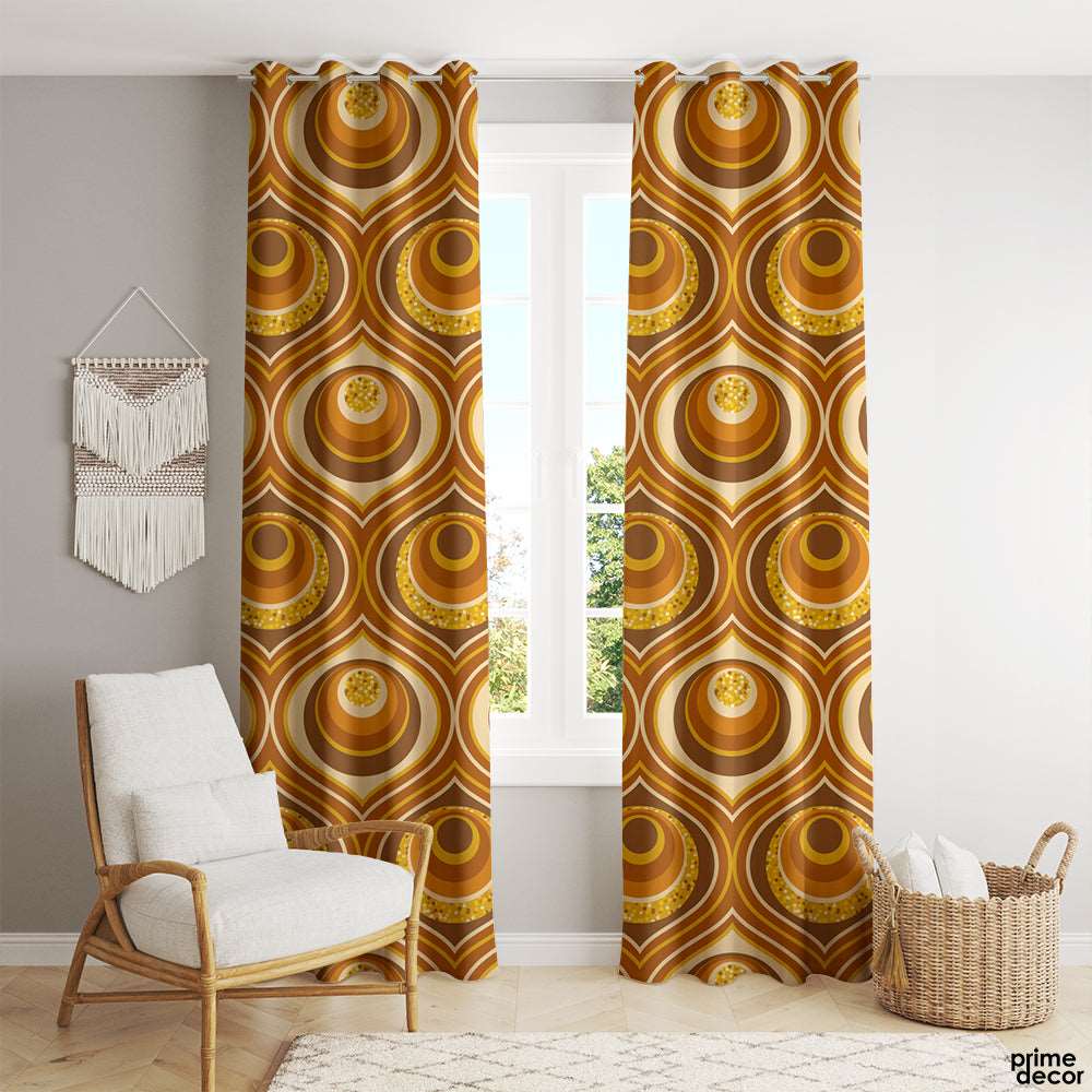 50's Retro Geometric Pattern | Abstract Curtains #093 - Prime Décor