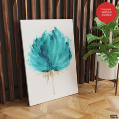 Beautiful Blue Flower Paint Art Over White Background | Abstract Floral Artwork #0097 - Prime Décor