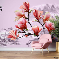 Artificial Flower Background | Wallpaper Mural - Prime Décor