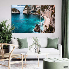 Atuh Beach Bali Island Indonesia (3 Panel) Landscape Wall Art - Prime Décor