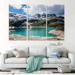 Austria Mountains Lake (3 Panel) Landscape Wall Art - Prime Décor