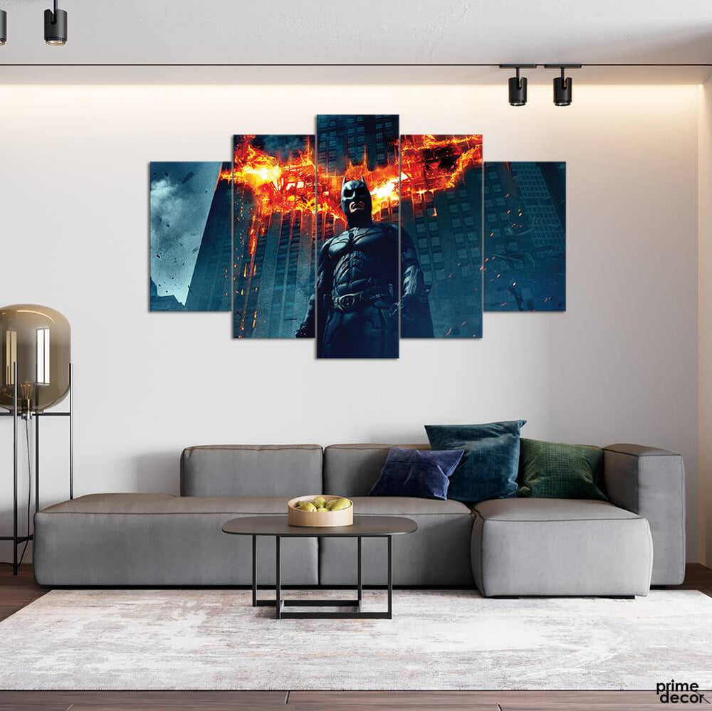 Batman at Midnight (5 Panel) Movie Wall Art - Prime Décor