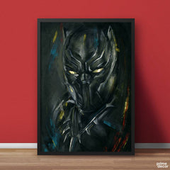 Black Panther Oil Paint | Movie Poster Wall Art - Prime Décor