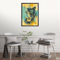 Black Tiger Line Art | Digital Wall Art - Prime Décor