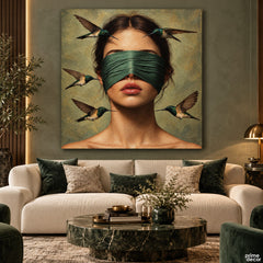 The Silence of Sight (Single Panel) Digital Painting Wall Art
