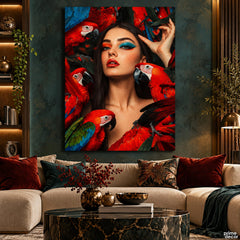 The Scarlet Symphony (Single Panel) Digital Painting Wall Art