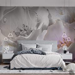 Flower Wall Background| Wallpaper Mural - Prime Décor