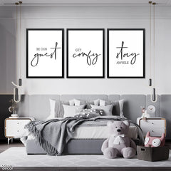Be Our Guest Home Typography (3 Panel) Abstract Fashion Wall Art