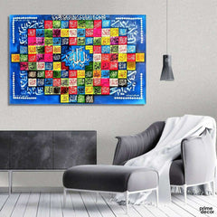Acrylic Colorful 99 Name of ALLAH | Handmade Painting - Prime Décor