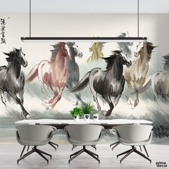 Running Horse Vector | Animal Wallpaper Mural - Prime Décor