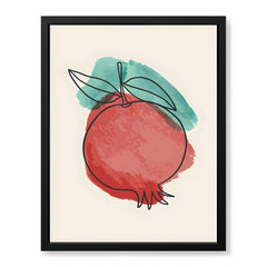 Red & Green Paint Stroke Fruit Design | Abstract Food Artwork #00104